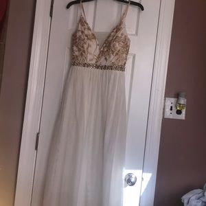 Gorgeous Cream and White Formal Long Dress